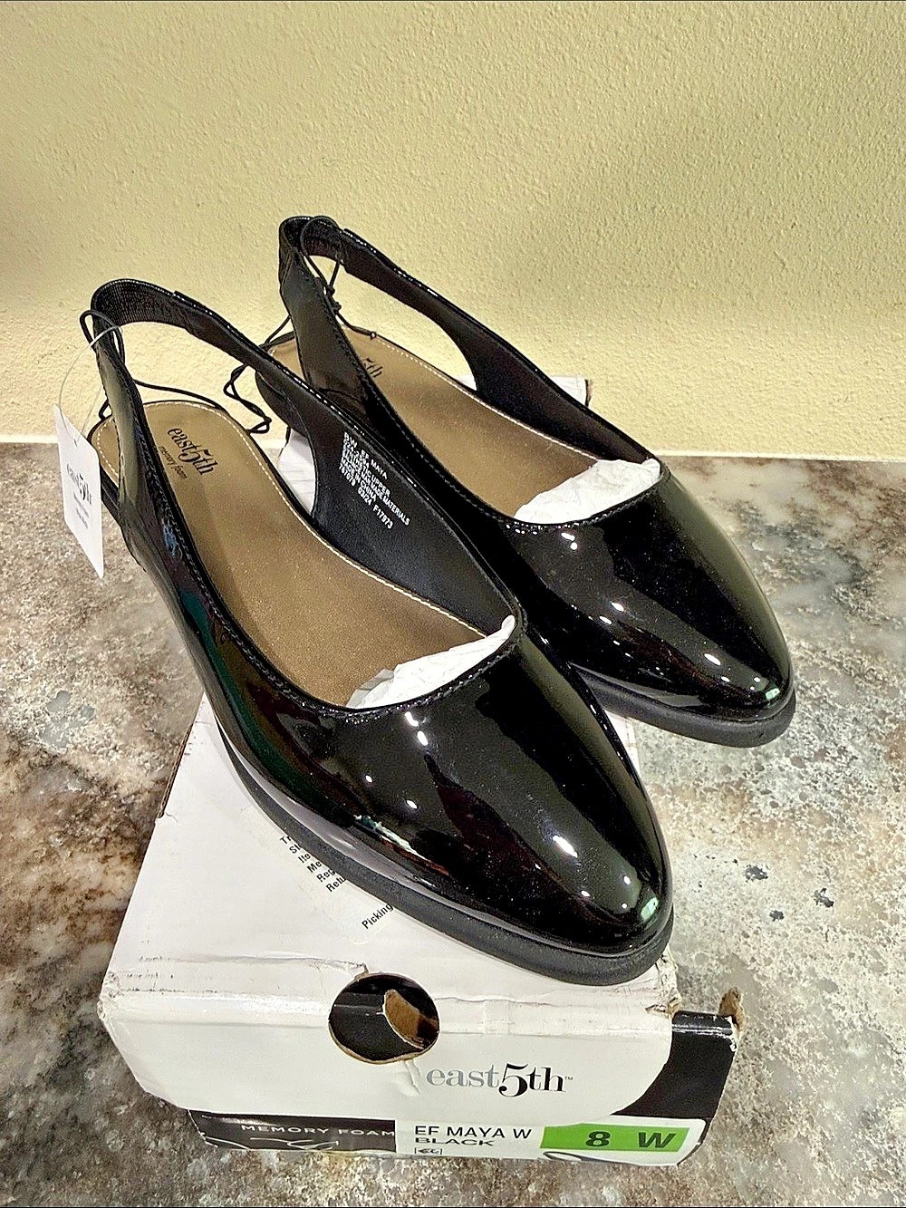 east 5th Maya Slingback Flats Black US 8 wide
